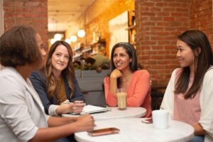 group of woman having a conversation